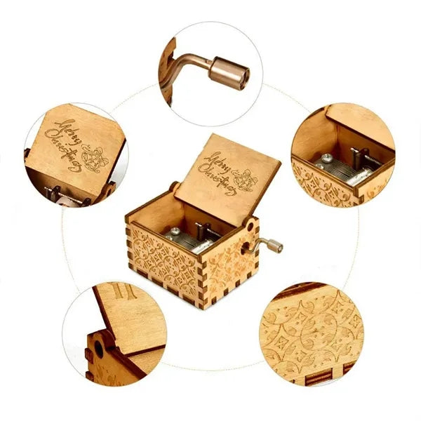 Wood Hand Crank Music Box