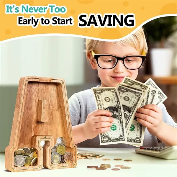 Wooden Letter Piggy Bank