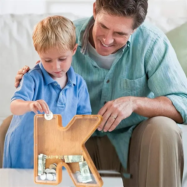 Wooden Letter Piggy Bank