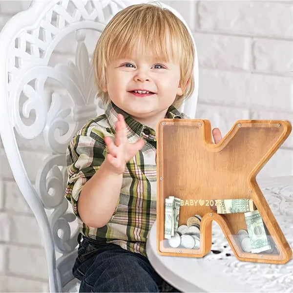Wooden Letter Piggy Bank