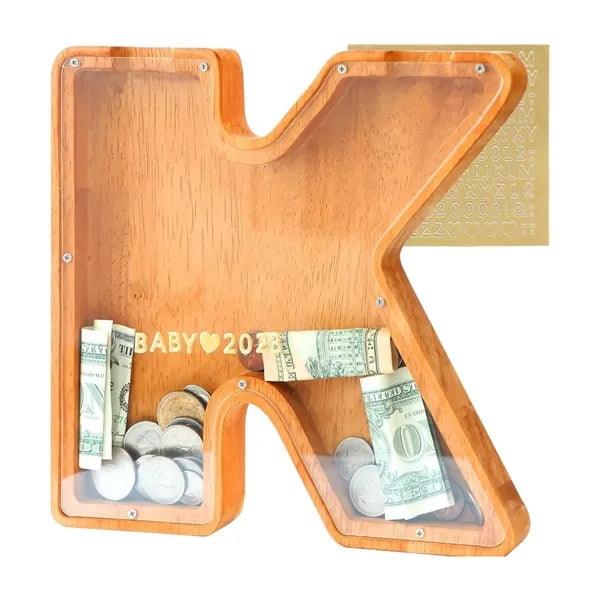 Wooden Letter Piggy Bank