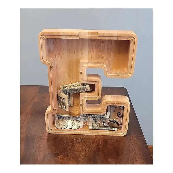 Wooden Letter Piggy Bank