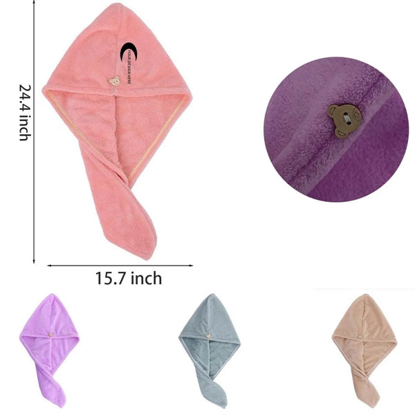 Double Layer Quick Dry Turban Microfiber Hair Hat Cap Towel