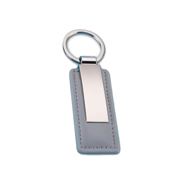 Metal Simulated Leather Strap Key Chain