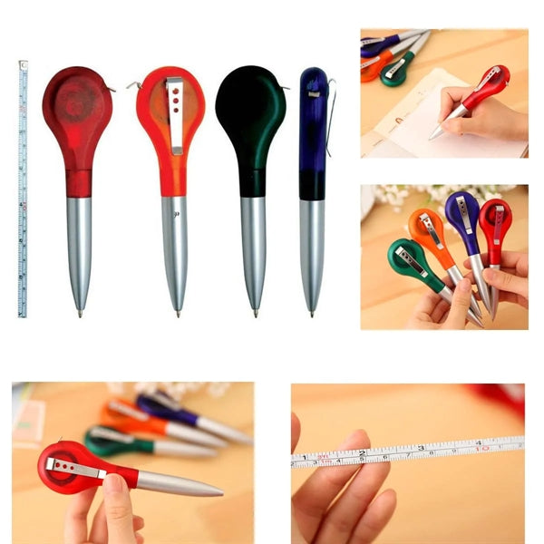 Multi-Functional Retractable Ruler Gauge Screw Pen