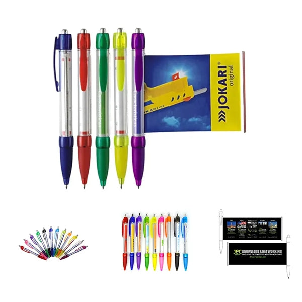 Banner Plastic Pull Paper Ballpoint Pen