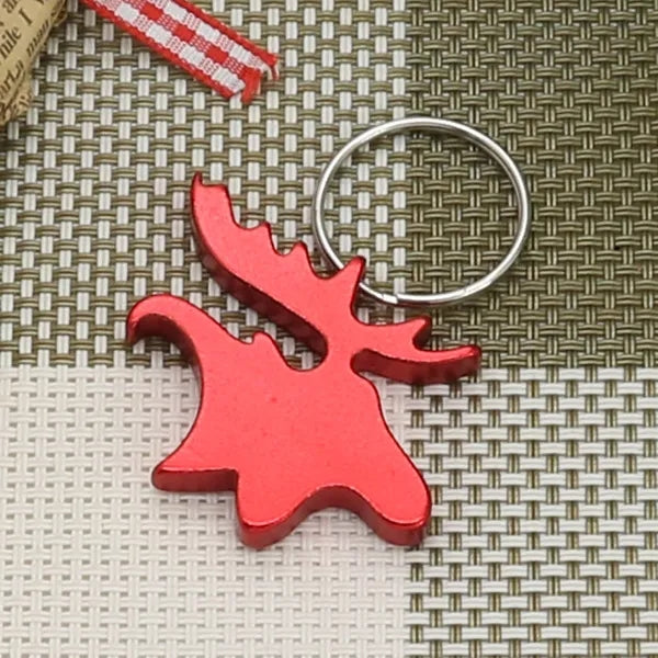 Moose Head Aluminum Bottle Opener Key Ring