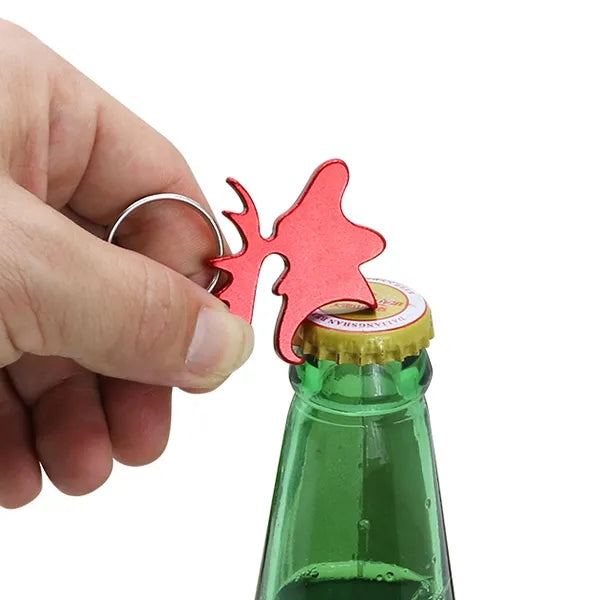 Moose Head Aluminum Bottle Opener Key Ring