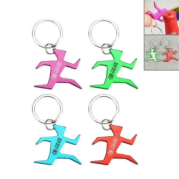 Runner Shape Aluminum Bottle Opener Keychain