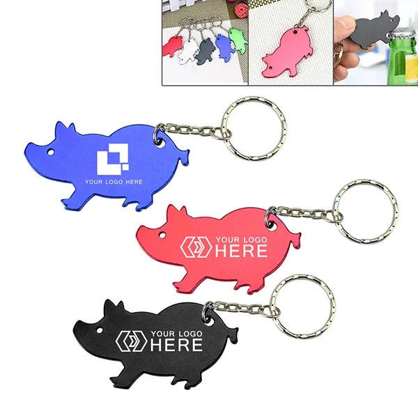 Pig Shape Bottle Opener Keychains