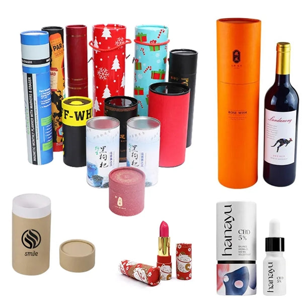 Oil Wine Bottle Cylinder Canister Tube Round Gift Box