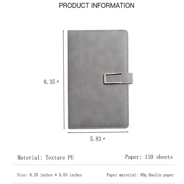 A5 PU Leather Classic Writing Notebook
