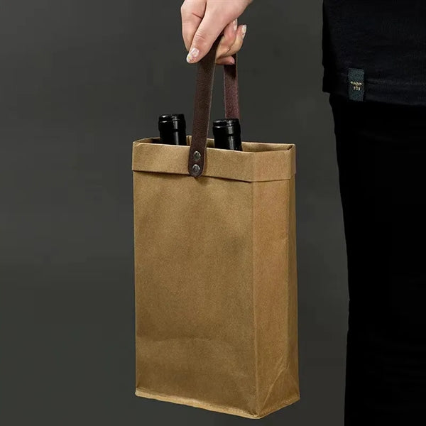 Kraft Paper Two Wines Bottle Bag