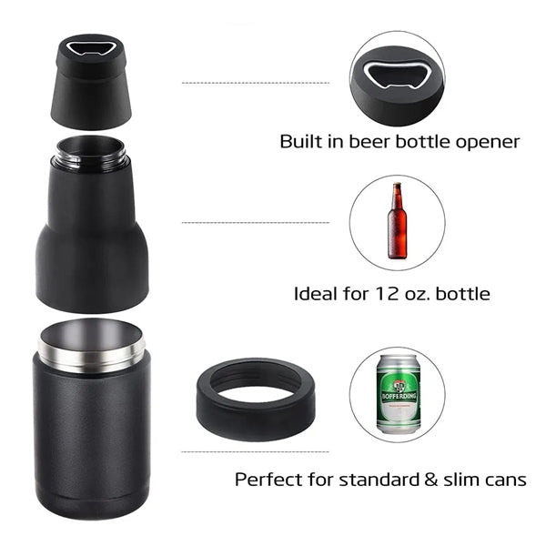 3-in-1 12oz Can & Beer Bottle Insulator