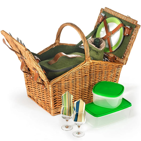 Willow Picnic Basket Set With Double Doors