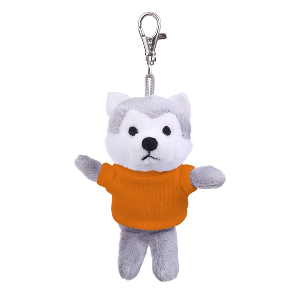 Soft Plush Wolf Keychain with Tee
