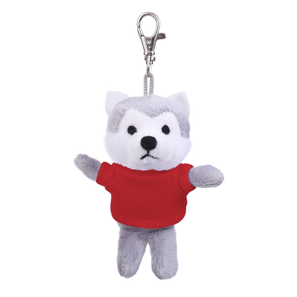 Soft Plush Wolf Keychain with Tee