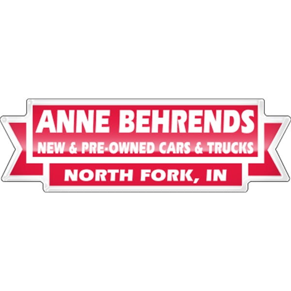 Ribbon w/ Rectangle Domed Auto Ad