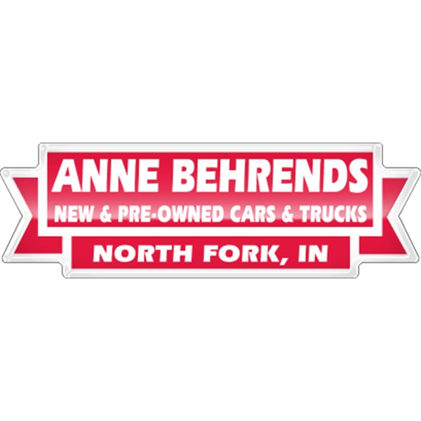 Ribbon w/ Rectangle Domed Auto Ad