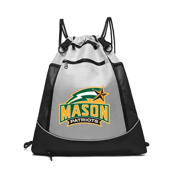 Drawstring Multi Pockets Side Mesh Basketball Bag