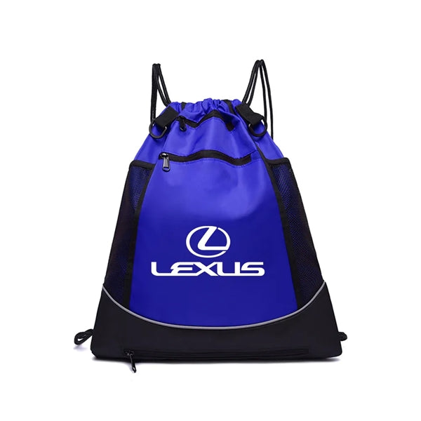 Drawstring Multi Pockets Side Mesh Basketball Bag