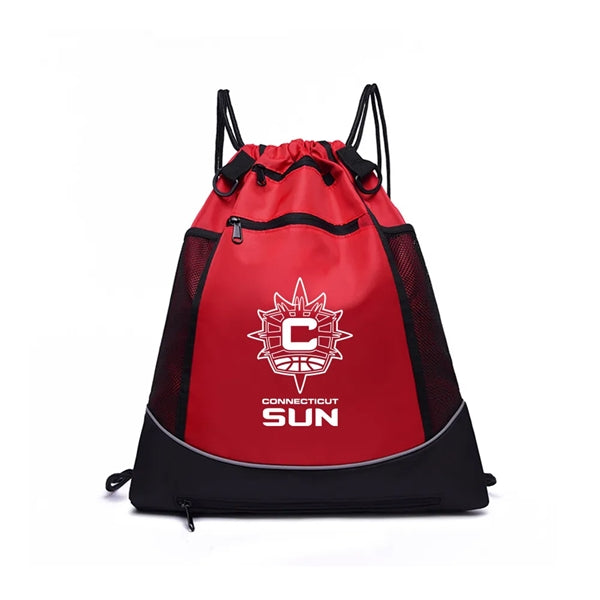 Drawstring Multi Pockets Side Mesh Basketball Bag