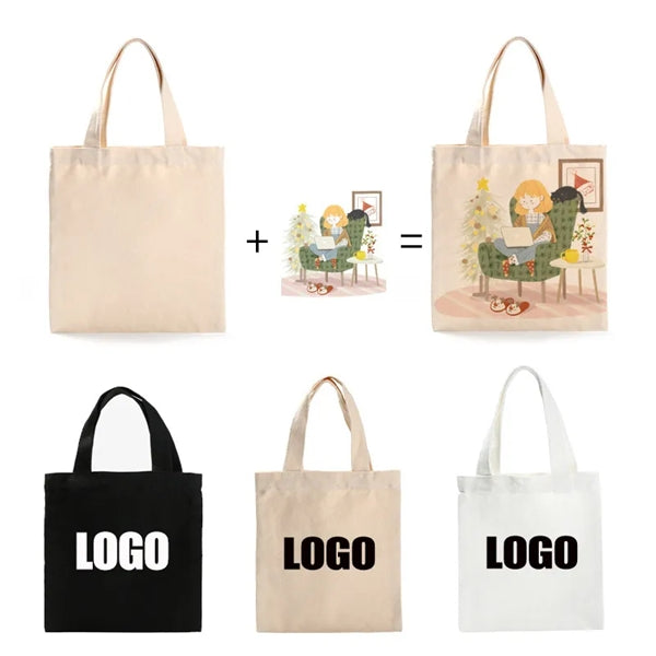 Natural Cotton Grocery Shopping Tote Bag