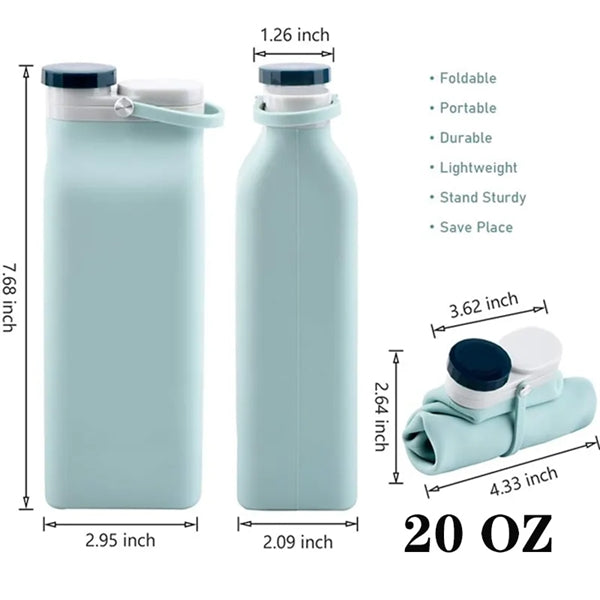 20oz Large Printing Area Collapsible Water Bottle