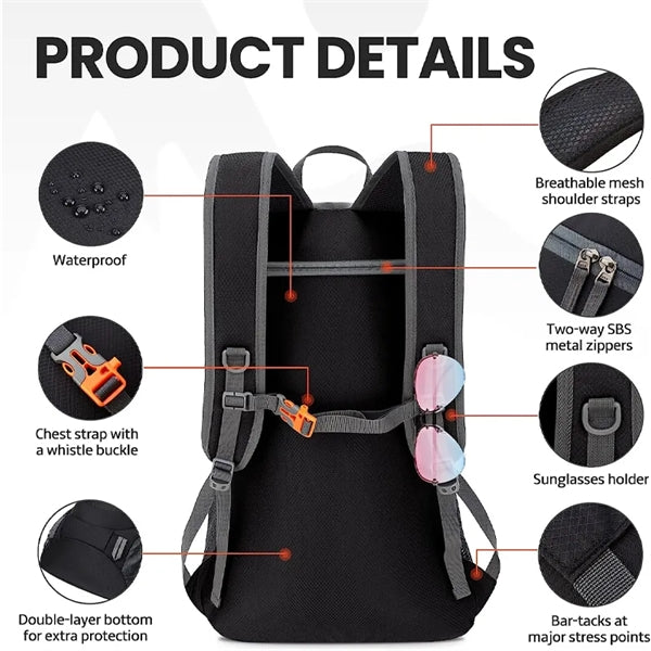 Lightweight Packable Hiking Backpack