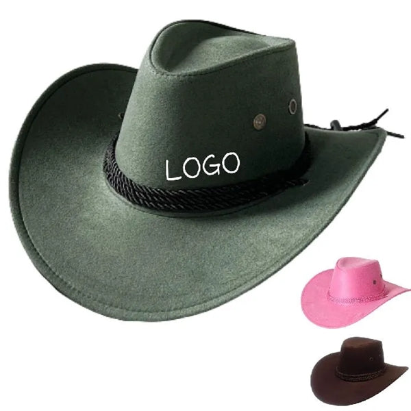 Classic Western Cowboy Hat, Suede-Like Finish