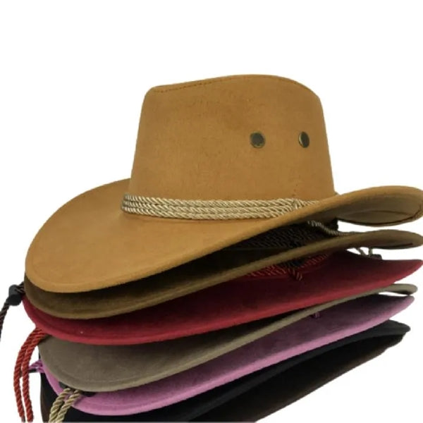 Classic Western Cowboy Hat, Suede-Like Finish