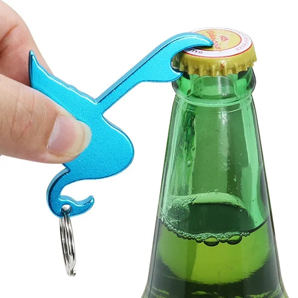 Flamingo shape bottle opener keychain