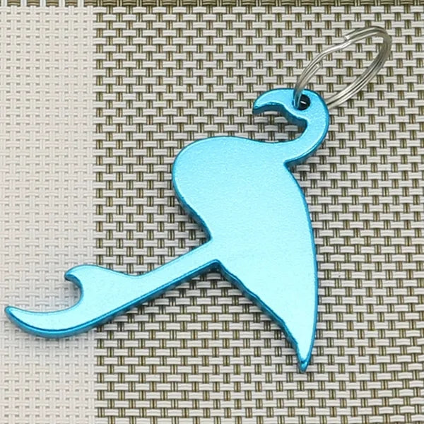 Flamingo shape bottle opener keychain