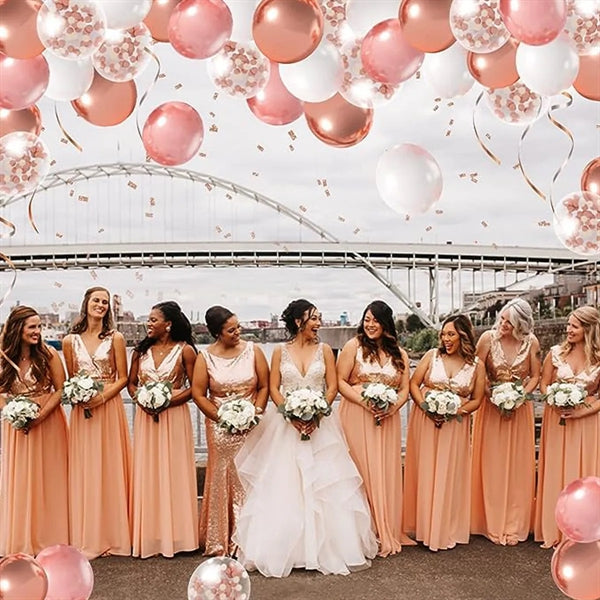 Rose Gold Confetti Balloons