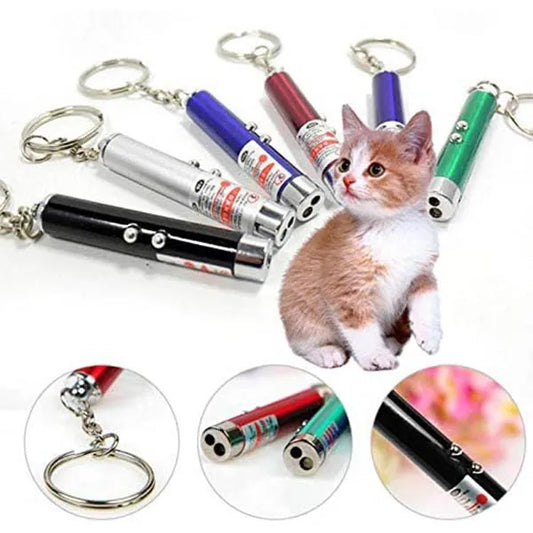 Pet Cat Dog Toys Laser Pointer Pen Mini Keychain