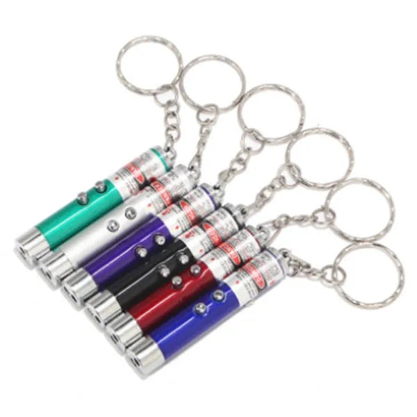Pet Cat Dog Toys Laser Pointer Pen Mini Keychain