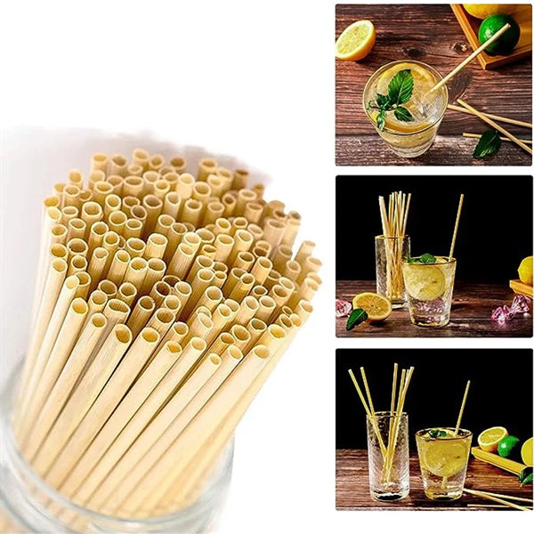 Pack of 100 Natural Wheat Drinking Straws