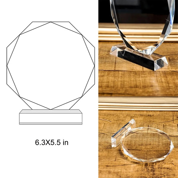 Octagonal Crystal Trophy