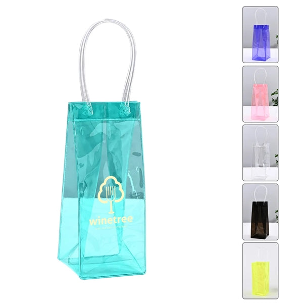 Wine plastic clear tote bag