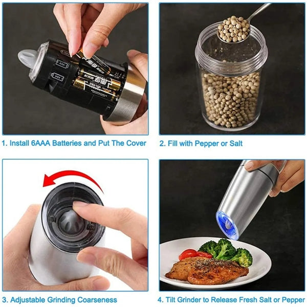 Gravity Electric Automatic Salt Pepper Grinder