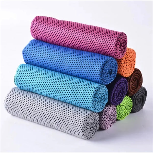 Ice Cooling Quick Dry Towels with Silicone Box with Hook