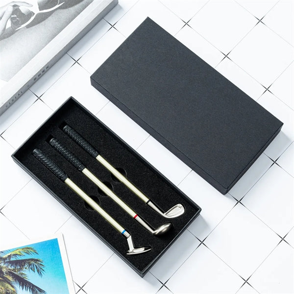 Metal Golf Shape Ball Pens Set in Box