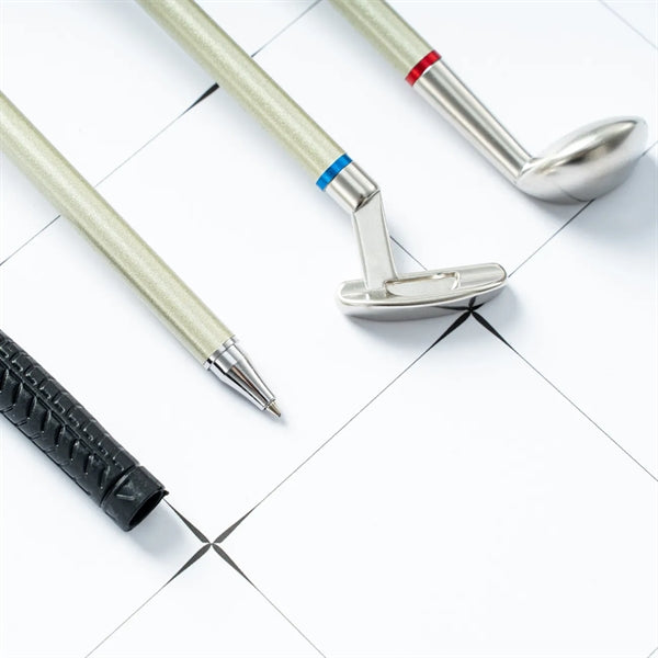 Metal Golf Shape Ball Pens Set in Box
