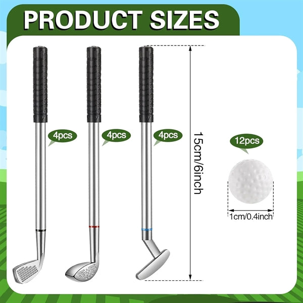 Metal Golf Shape Ball Pens Set in Box
