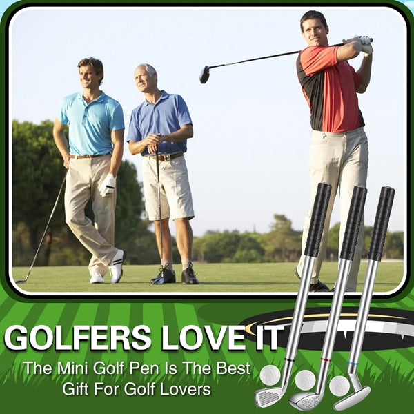 Metal Golf Shape Ball Pens Set in Box
