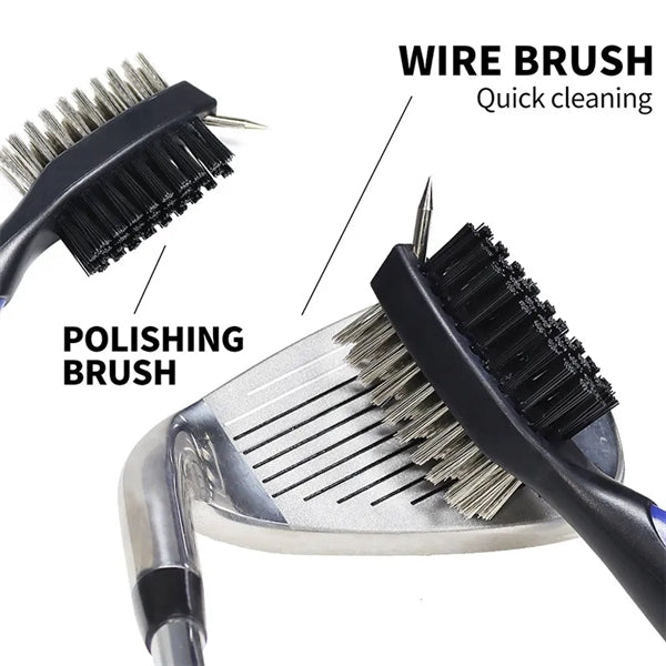 Golf Club Brush with Groove Cleaner Spike