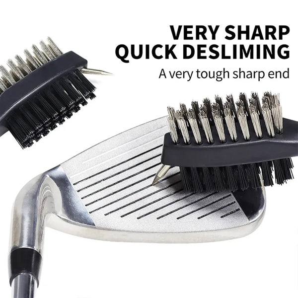 Golf Club Brush with Groove Cleaner Spike