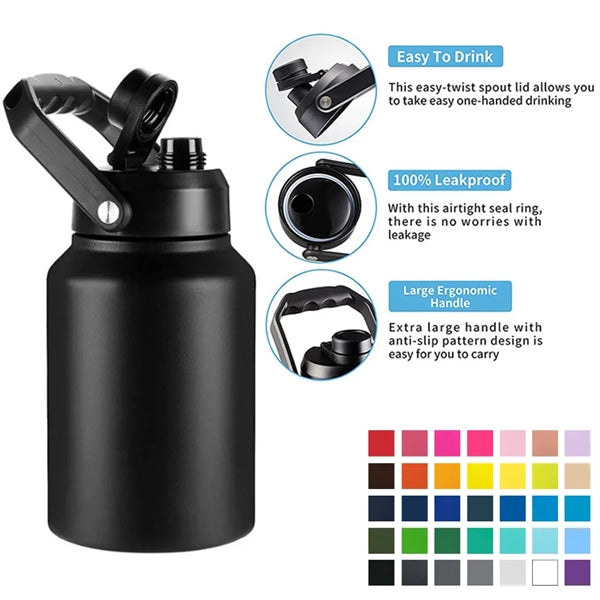 128 Oz. Large Insulated Water Bottle w/Handle