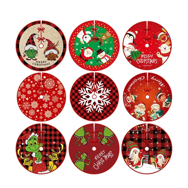 Polyester Red Christmas Tree Skirt