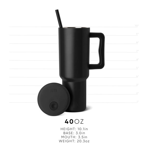 40 oz Tumbler with Handle and Straw Lid